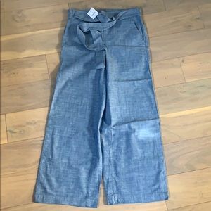 J. Crew Factory, Chambray, Wide-leg, Cropped Pants